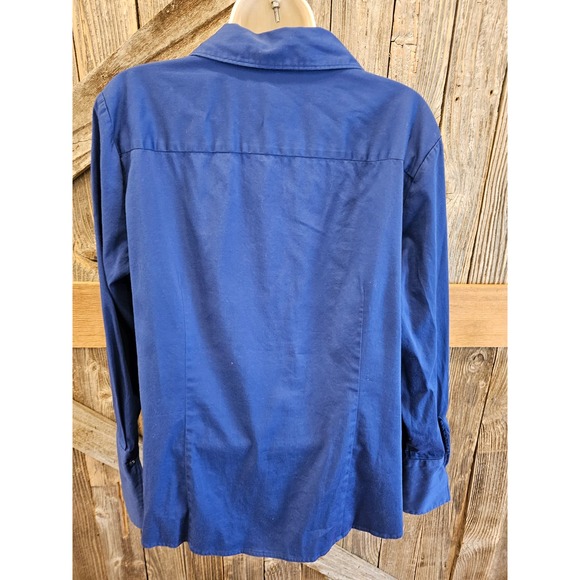Lane Bryant plus size Career casual blue stretch button up 18/20 - Picture 3 of 5